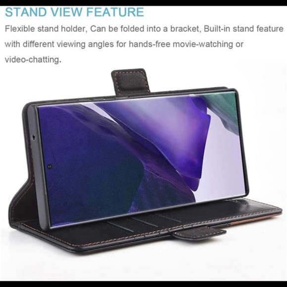 Fathers Day Gifts For Galaxy Note 20 Ultra Leather Wallet Case Credit Card Slot - Picture 5 of 7